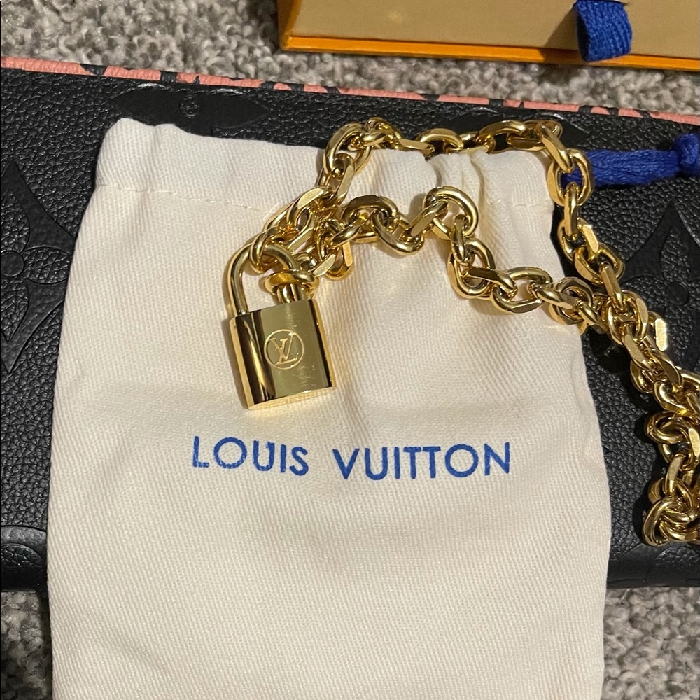 LV chain and locket necklace